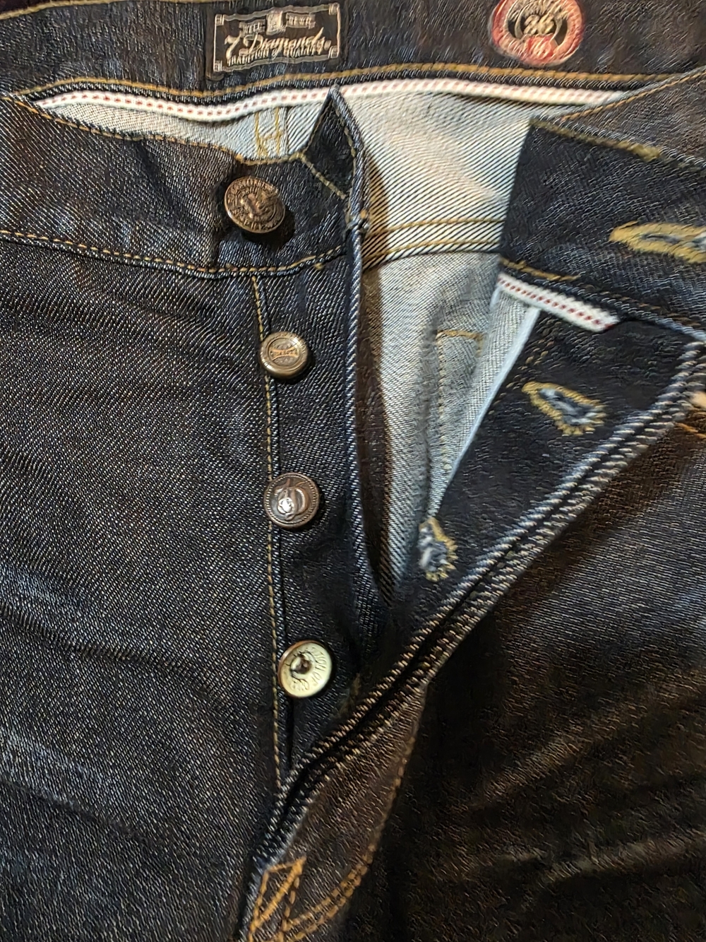 Diamonds Selvedge Denim Jeans – Size 36 – 100% Cotton – Button Fly – Heritage Ra - Picture 6 of 16